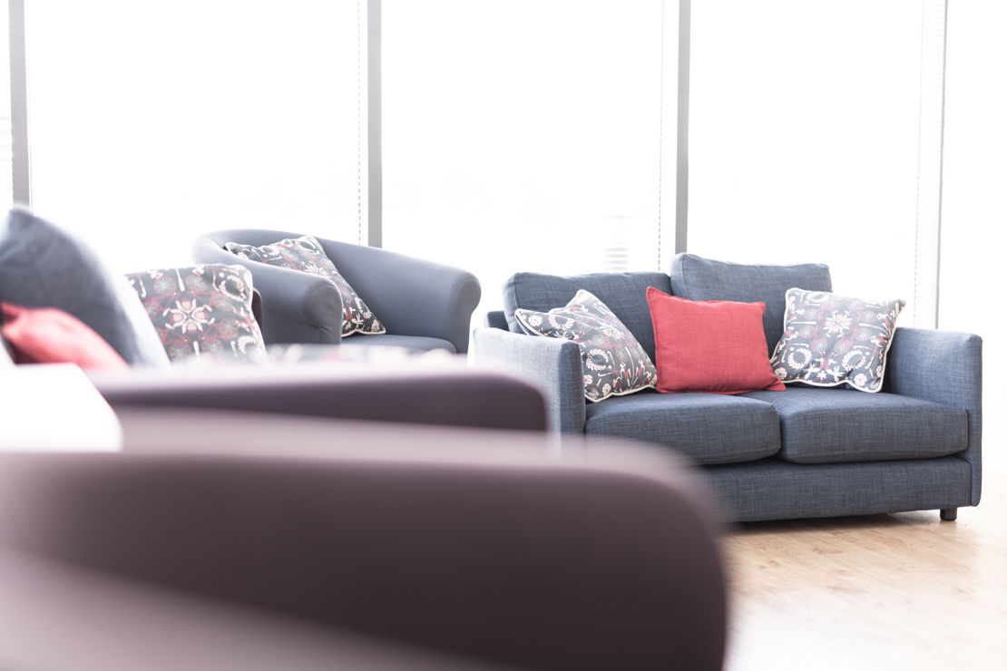 Sofas in entrance hall portland house
