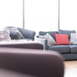 Sofas in entrance hall portland house