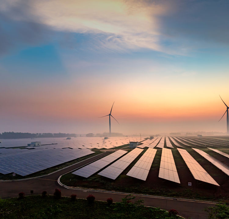 Before sunrise solar power plants