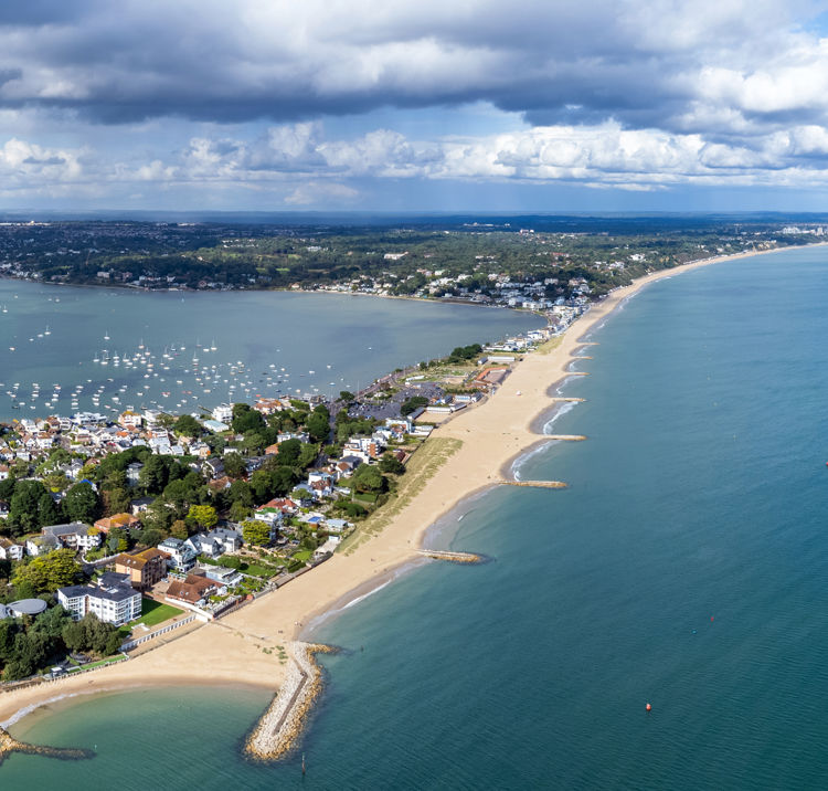 Birdseye shot of coast