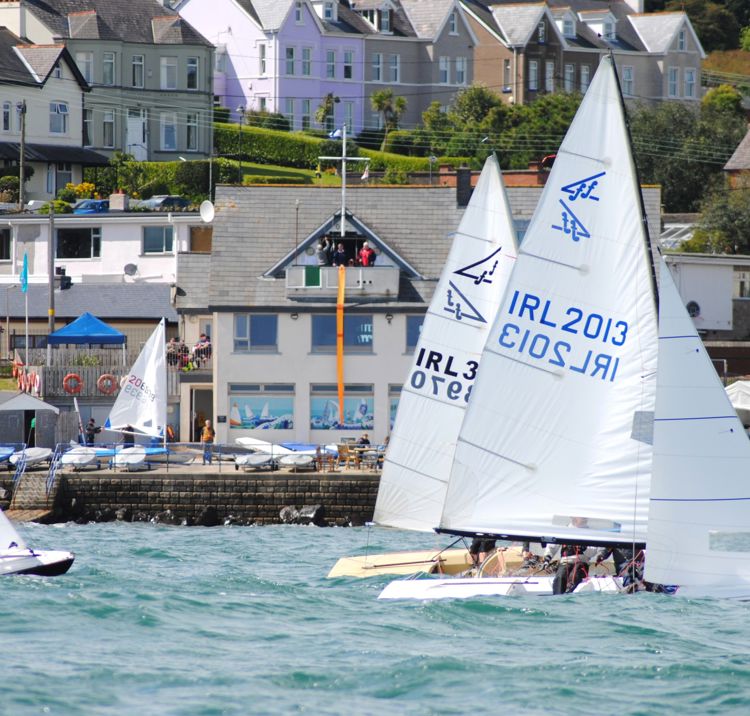 a fleet of flying 15 sailing dinghies