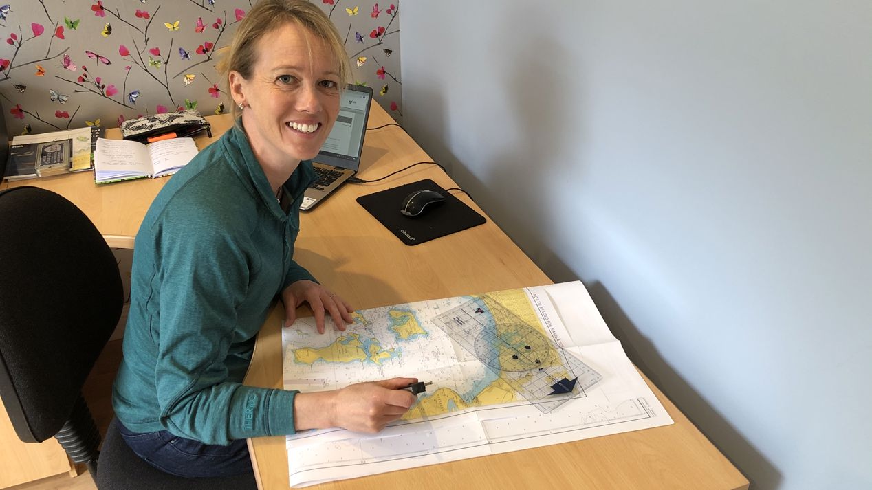 Above shot of Emma Fletcher preparing for her Elearning course 