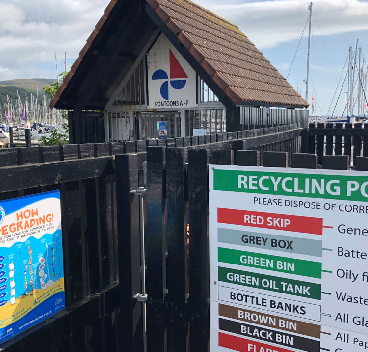 Mid shot of recycling information