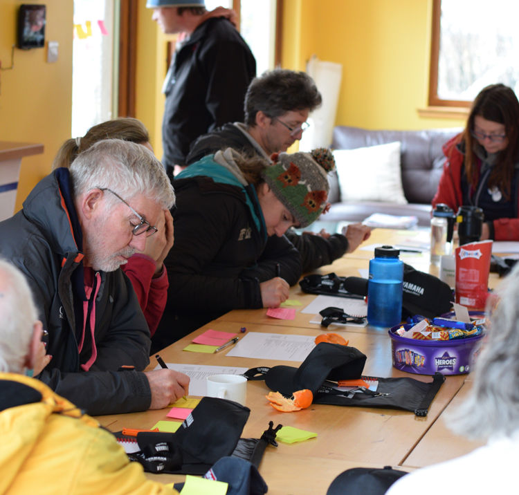 Mid shot of class undergoing a shorebased course