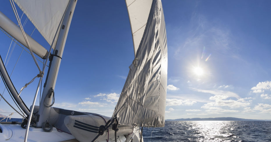 yacht sail flapping in wind