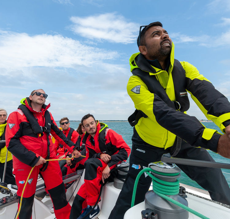 Sea survival crew on a yacht
